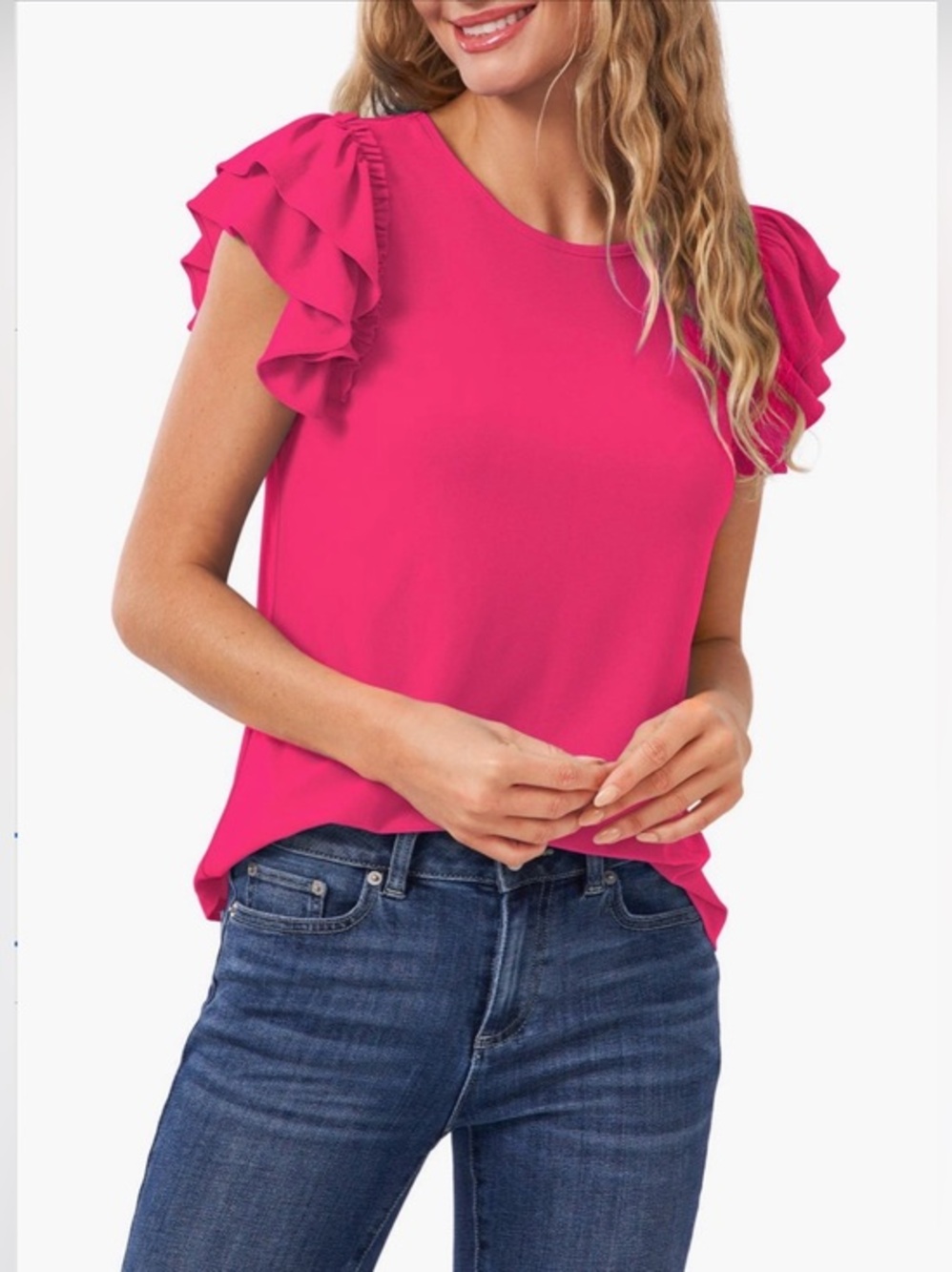 NEW…CeCe Double Ruffle Knit Top